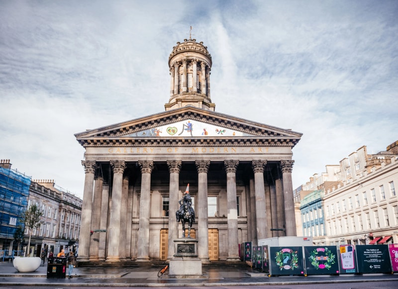 Gallery of Modern Art Glasgow hop on hop off bus tour - GOMA at Royal Exchange Square sightseeing stop
