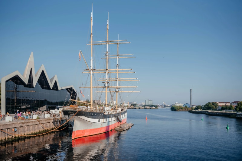 Riverside Museum Glasgow hop on hop off tour stop - transport museum on Yellow Route sightseeing bus